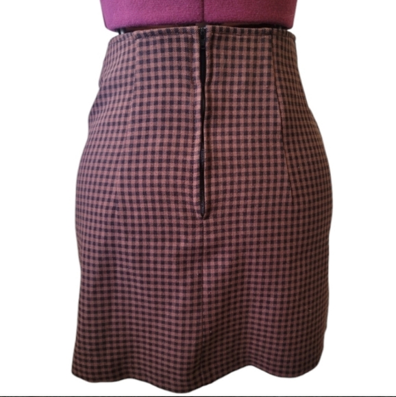 All that Jazz VINTAGE 80's/90's Checkered Print Grunge Mini Skirt, Size 7/8 - Picture 2 of 7